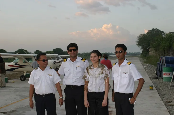 Cadet pilot flying check route cross-country