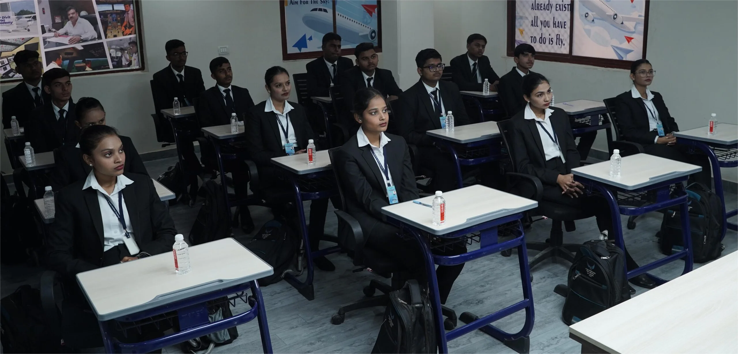 Flight hostesses cabin service training