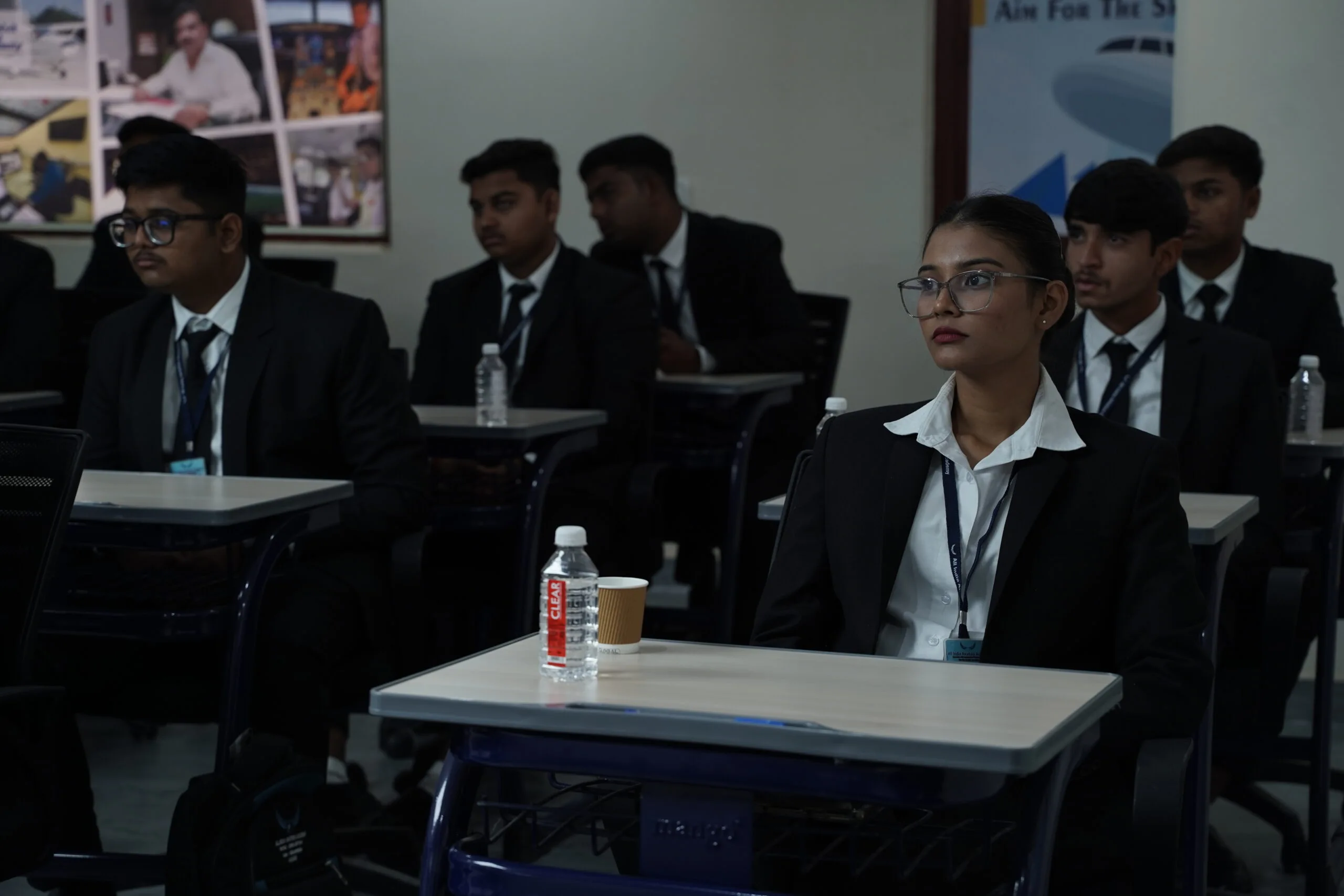 Flight hostesses cabin service training